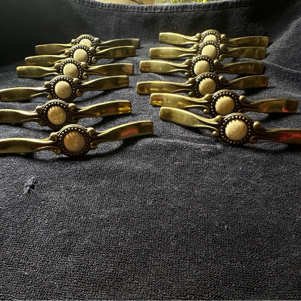Vintage MCM Gold Drawer Pulls